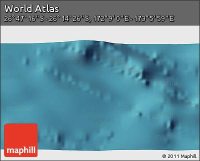 Satellite 3D Map of the Area around 26° 30' 51" S, 172° 37' 30" E