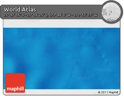 Physical 3D Map of the Area around 26° 30' 51" S, 173° 19' 29" W
