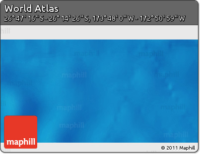 Physical 3D Map of the Area around 26° 30' 51" S, 173° 19' 29" W