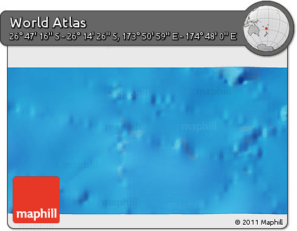 Physical 3D Map of the Area around 26° 30' 51" S, 174° 19' 29" E