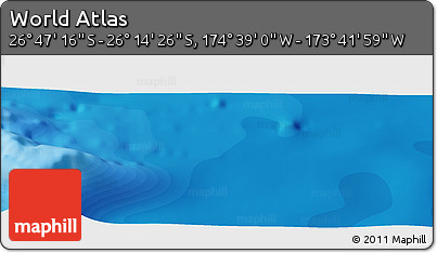 Political Panoramic Map of the Area around 26° 30' 51" S, 174° 10' 30" W