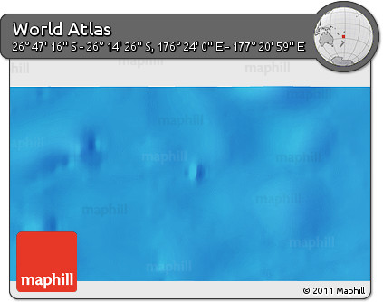 Physical 3D Map of the Area around 26° 30' 51" S, 176° 52' 30" E