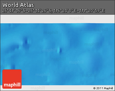 Physical 3D Map of the Area around 26° 30' 51" S, 176° 52' 30" E
