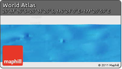 Physical Panoramic Map of the Area around 26° 30' 51" S, 176° 52' 30" E
