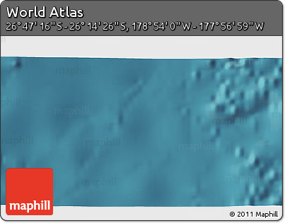 Satellite 3D Map of the Area around 26° 30' 51" S, 178° 25' 30" W