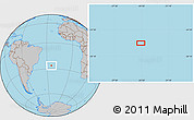 Gray Location Map of the area around 26° 30' 51" S, 24° 34' 30" W