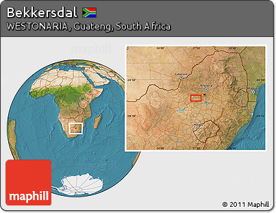 Satellite Location Map of Bekkersdal