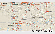 Shaded Relief 3D Map of the area around 26° 30' 51" S, 28° 7' 30" E