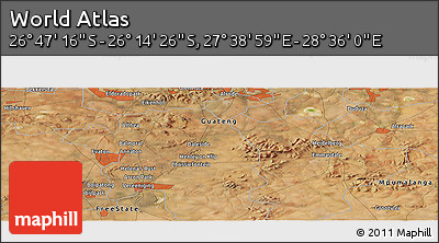 Satellite Panoramic Map of the Area around 26° 30' 51" S, 28° 7' 30" E