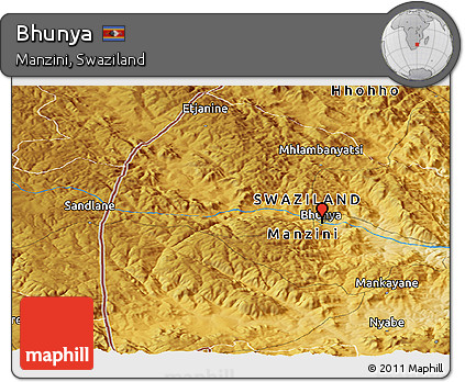 Physical Panoramic Map of Bhunya
