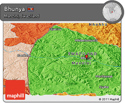 Political Panoramic Map of Bhunya