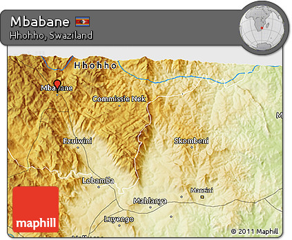 Physical 3D Map of Mbabane