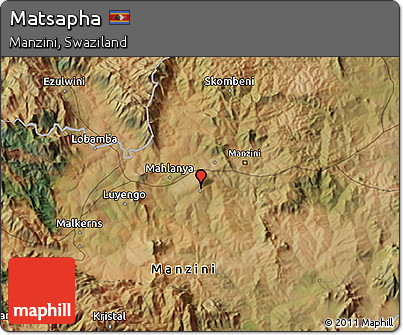 Satellite 3D Map of Matsapha