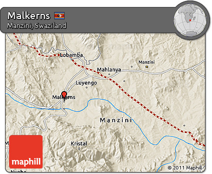 Shaded Relief 3D Map of Malkerns