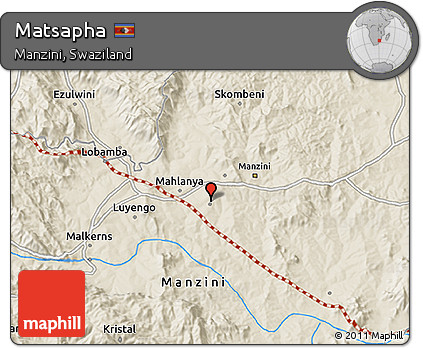 Shaded Relief 3D Map of Matsapha