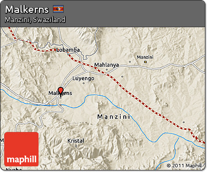 Shaded Relief 3D Map of Malkerns