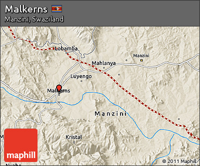 Shaded Relief 3D Map of Malkerns