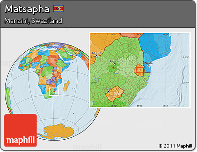 Political Location Map of Matsapha