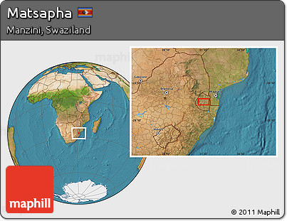 Satellite Location Map of Matsapha