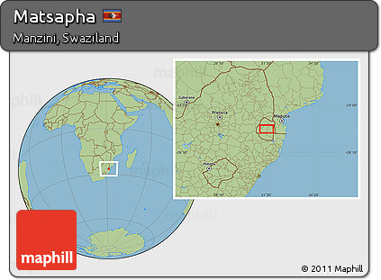 Savanna Style Location Map of Matsapha