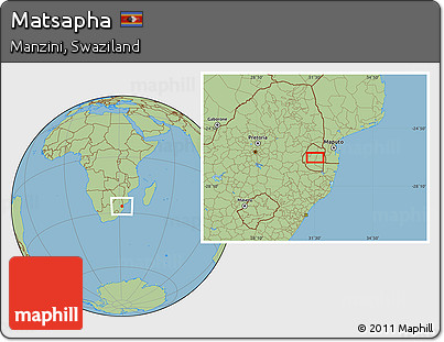 Savanna Style Location Map of Matsapha