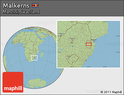 Savanna Style Location Map of Malkerns