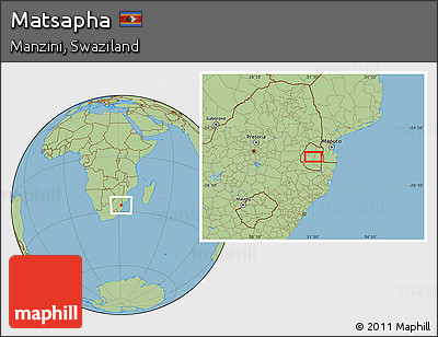 Savanna Style Location Map of Matsapha