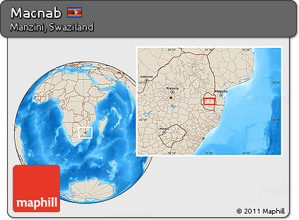 Shaded Relief Location Map of Macnab