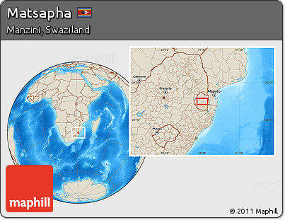 Shaded Relief Location Map of Matsapha