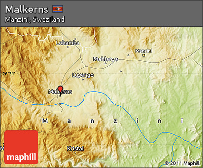 Physical Map of Malkerns