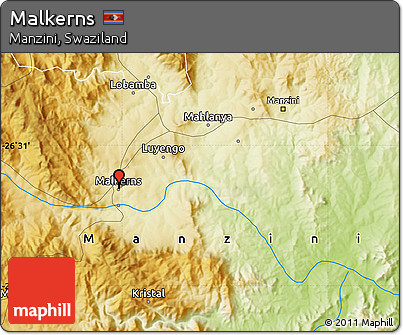Physical Map of Malkerns