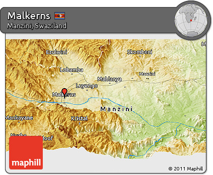 Physical Panoramic Map of Malkerns