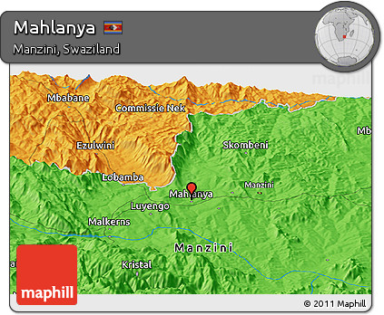 Political Panoramic Map of Mahlanya