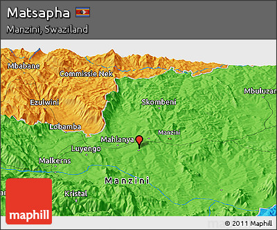 Political Panoramic Map of Matsapha