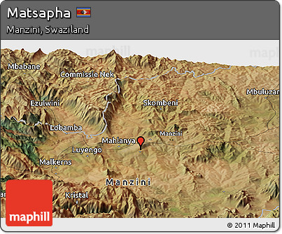 Satellite Panoramic Map of Matsapha