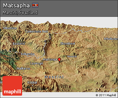 Satellite Panoramic Map of Matsapha
