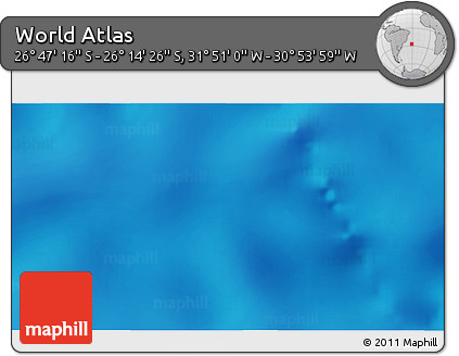 Physical 3D Map of the Area around 26° 30' 51" S, 31° 22' 30" W