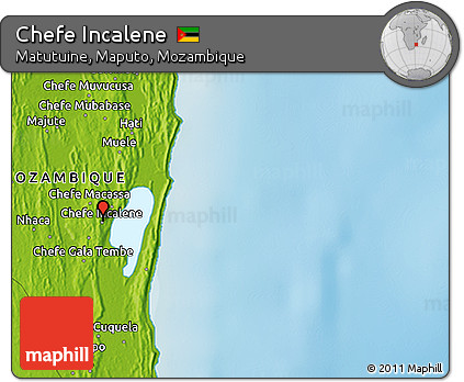 Physical 3D Map of Chefe Incalene
