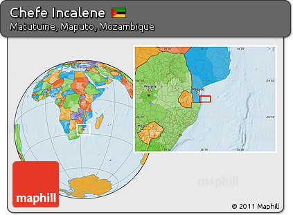 Political Location Map of Chefe Incalene