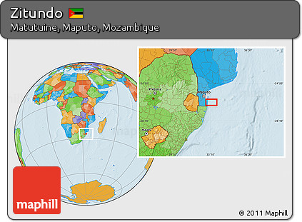 Political Location Map of Zitundo