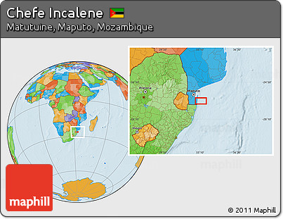 Political Location Map of Chefe Incalene