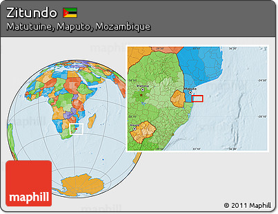 Political Location Map of Zitundo