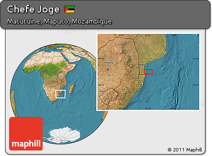 Satellite Location Map of Chefe Joge