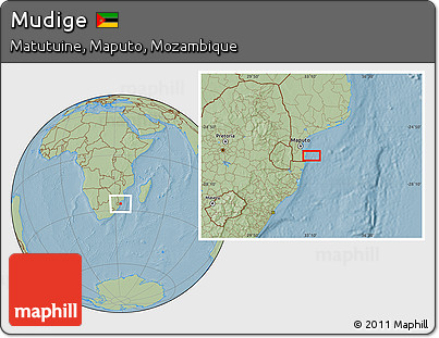 Savanna Style Location Map of Mudige, hill shading