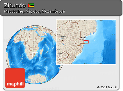 Shaded Relief Location Map of Zitundo
