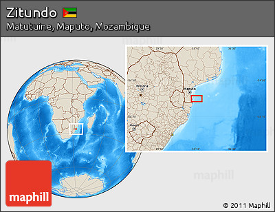 Shaded Relief Location Map of Zitundo