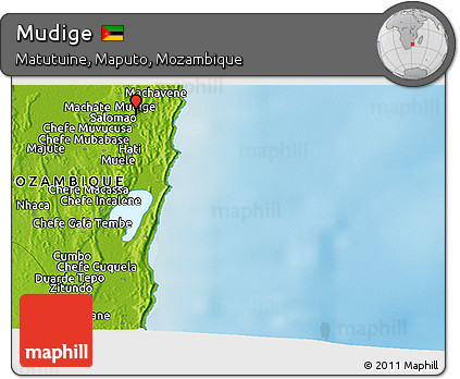 Physical Panoramic Map of Mudige