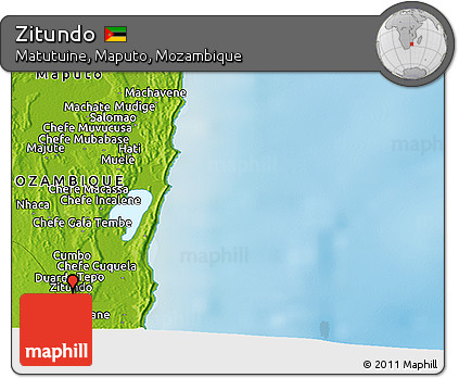 Physical Panoramic Map of Zitundo