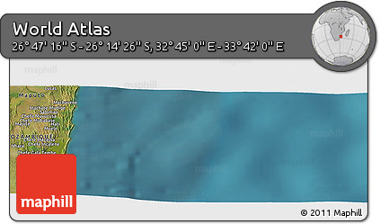 Satellite Panoramic Map of the Area around 26° 30' 51" S, 33° 13' 30" E