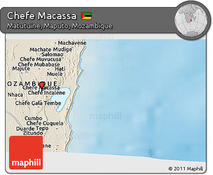 Shaded Relief Panoramic Map of Chefe Macassa